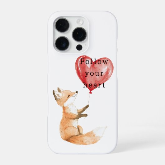 かわいいキツネハートバルーン iPhoneケース (裏面)