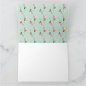 かわいいキツネパーティーハットウッドランド誕生日折り畳み サンキューカード (内部)