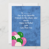 かわいいキツネピンクドレスバルーンハッピーバースデーギフト (裏面)