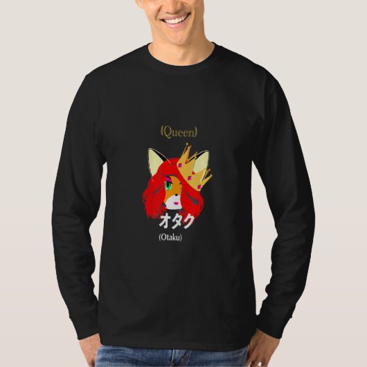かわいいキツネフォックスクイーンオタク Tシャツ (正面)
