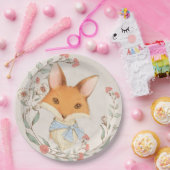 かわいいキツネフローラ動物ブルーボーイベビーシャワー ペーパープレート (パーティー)
