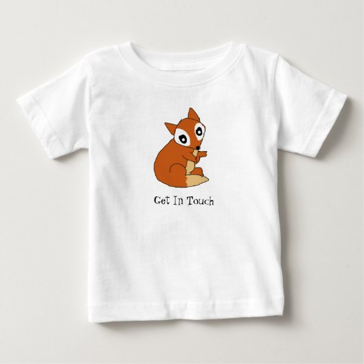 かわいいキツネプリントTシャツ 子供用 ベビーTシャツ (正面)