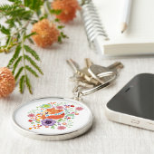 かわいいキツネベビーアートアニマルフローラ キーホルダー (側面)