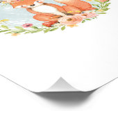 かわいいキツネベビーガール子供部屋ウッドランドグリーンデコール フォトプリント            (角)