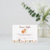 かわいいキツネベビーシャワーおむつラッフル エンクロージャーカード (スタンド正面)