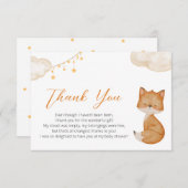 かわいいキツネベビーシャワーサンキューカード サンキューカード (正面/裏面)