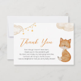 かわいいキツネベビーシャワーサンキューカード サンキューカード