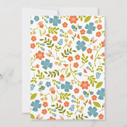 かわいいキツネベビーシャワー招待状 招待状 (裏面)