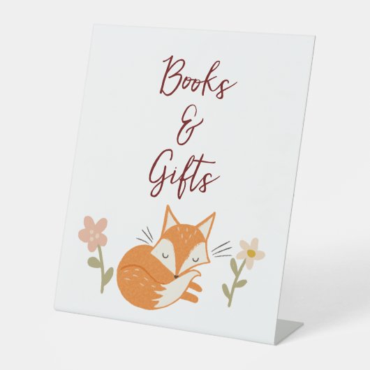 かわいいキツネベビーシャワー 台座サイン (正面)