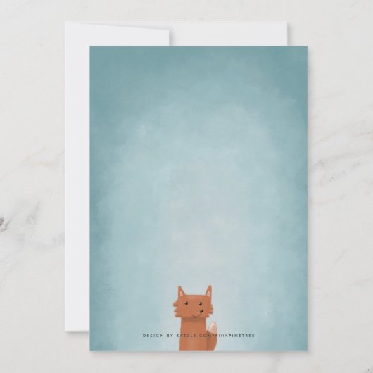 かわいいキツネママと赤ちゃんシャワー招待状 招待状 (裏面)