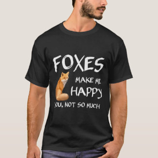 かわいいキツネメイクマイハッピー長袖キツネTシャツ Tシャツ