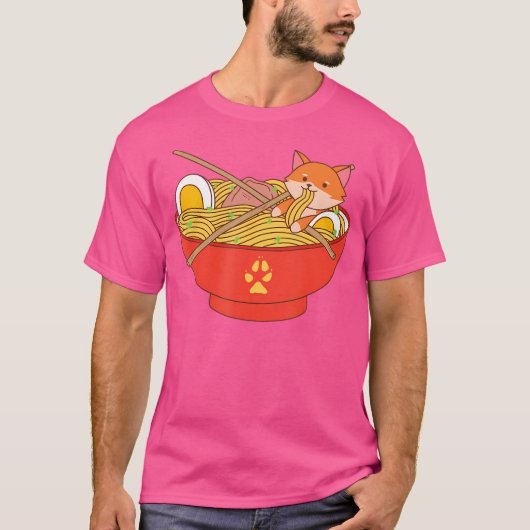 かわいいキツネラーメン Tシャツ (正面)
