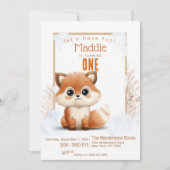 かわいいキツネ冬カスタム生誕祭パーティー 招待状 (正面)