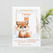 かわいいキツネ冬カスタム生誕祭パーティー 招待状 (スタンド正面)