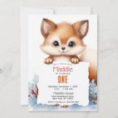 かわいいキツネ冬カスタム生誕祭パーティー 招待状 (正面)