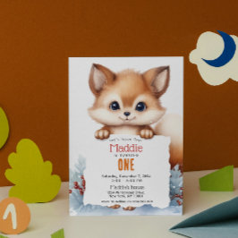 かわいいキツネ冬カスタム生誕祭パーティー 招待状