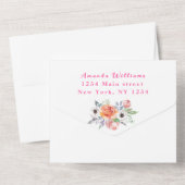 かわいいキツネ動物の花女の子の赤ちゃんシャワー オールインワン招待状 (裏面)