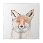 かわいいキツネ動物の野生生物ヴィンテージ森林林 タイル (正面)