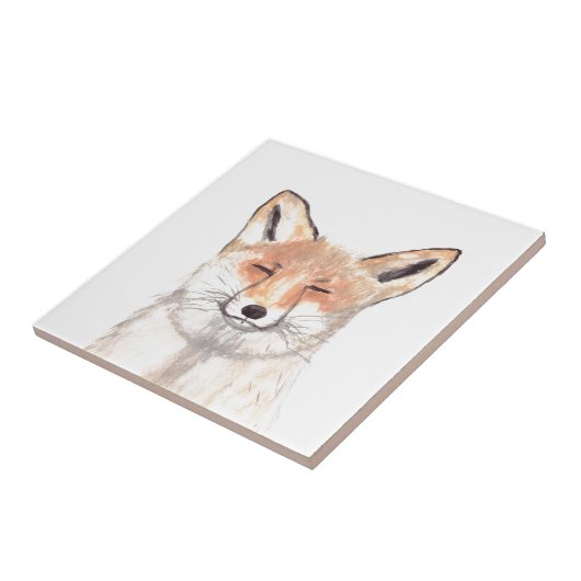 かわいいキツネ動物の野生生物ヴィンテージ森林林 タイル (側面)