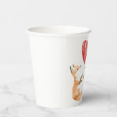 かわいいキツネ動物ハートバルーン誕生日 紙コップ (右)