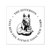 かわいいキツネ動物マンガ名前をカスタムする差出人住所 セルフインキングスタンプ (デザイン)