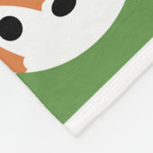 かわいいキツネ及び緑のストライプ フリースブランケット (角)