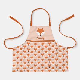 かわいいキツネ名動物柄エプロン エプロン