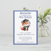 かわいいキツネ幼稚園キッズ卒業パーティー 招待状 (スタンド正面)