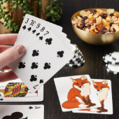 かわいいキツネ座るトランプ トランプ (インサイチュ)