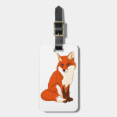 かわいいキツネ座る荷物タグ ラゲッジタグ (正面縦)