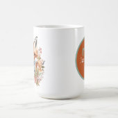 かわいいキツネ愛好家がモノグラムを追加 コーヒーマグカップ (中央)