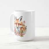 かわいいキツネ愛好家がモノグラムを追加 コーヒーマグカップ (正面左)