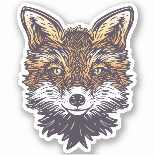 かわいいキツネ森林動物シール |ダイカットのシール シール (正面)