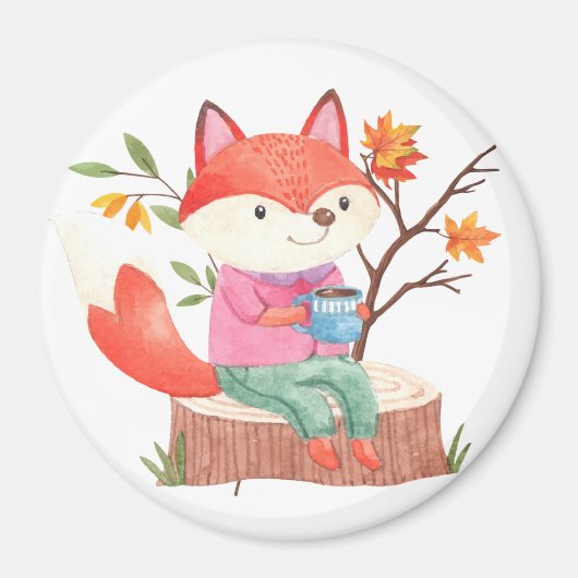 かわいいキツネ磁石 マグネット (正面)