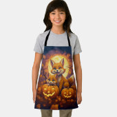 かわいいキツネ祝ハッピーハローウィン エプロン (インサイチュ)