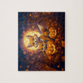 かわいいキツネ祝ハッピーハローウィン ジグソーパズル (縦)