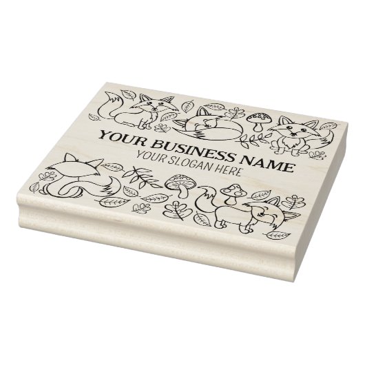 かわいいキツネ秋のパターカスタムンビジネス、大 ラバースタンプ (スタンプ)