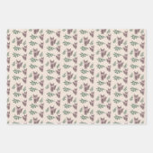 かわいいキツネ秋秋の緑 ラッピングペーパーシート (正面3)