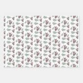 かわいいキツネ秋秋の緑 ラッピングペーパーシート (正面)