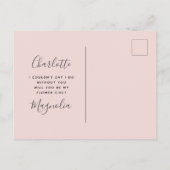 かわいいキツネ結婚のフラワーガール提案 案内ポストカード (裏面)