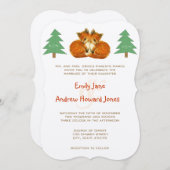 かわいいキツネ結婚式招待状 招待状 (正面/裏面)