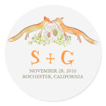 かわいいキツネ結婚式用シール