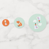 かわいいキツネ誕生日パーティハットカラフル コンフェッティ (裏面)