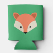 かわいいキツネ顔オングリーンパーソナライズされた 缶クーラー (裏面)