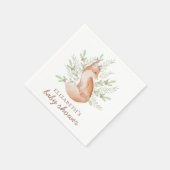 かわいいキツネ。ウッドランド動物の中性の赤ちゃんシャワー スタンダードカクテルナプキン (角)