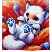 かわいいキツネ シャワーカーテン (正面)