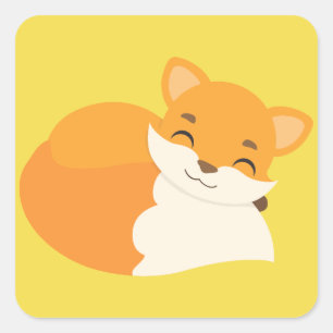 かわいいキツネ スクエアシール