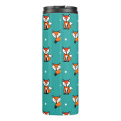 かわいいキツネ&ティール(緑がかった色)ホワイト水玉模様 パーソナライズされた タンブラー (裏面)