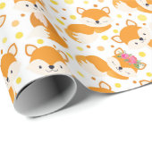 かわいいキツネ ラッピングペーパー (ロールコーナー)