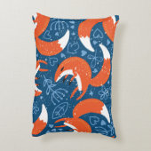 かわいいキツネ:ヴィンテージ動物のパターン アクセントクッション (裏面(縦))